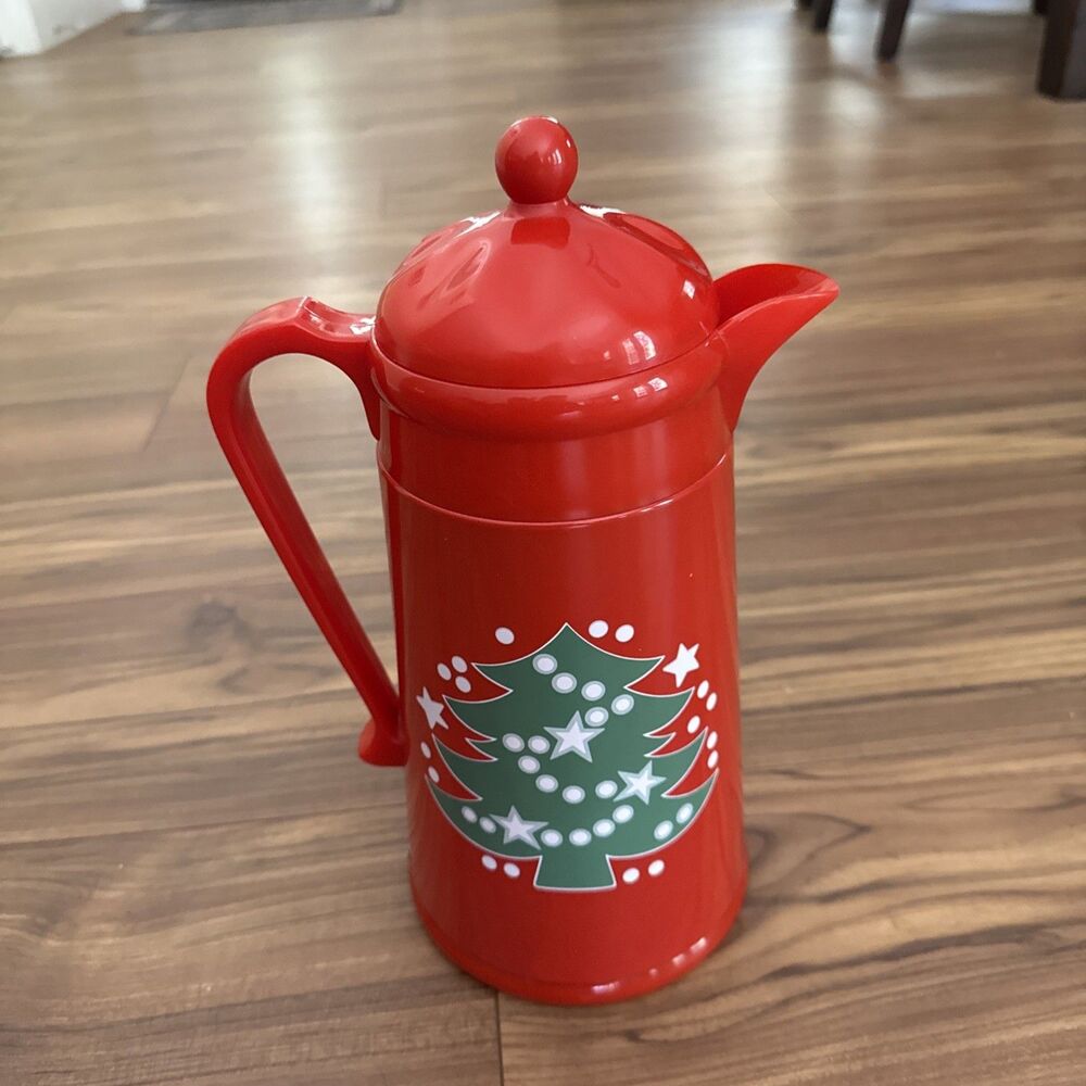 Waechtersbach Christmas Tree Thermos Carafe Coffee Hot Cold Plastic Pitcher Lid